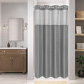 eachope Stall No Hook Shower Curtain with Snap-in Fabric Liner Set,Waffle Weave Shower Curtains for Bathroom,Hotel Luxury Decor Bathroom Curtain Set,Waterproof & Washable,Grey,54Wx80H