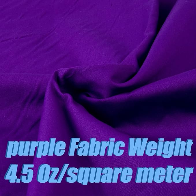 5 Yard Purple Cotton Fabric,Natural Cotton Poplin Fabric by The Yard, 59 Inches Wide 100% Cotton Fabric,Soft Embroidery Muslin Quilting Material for Sewing Material Apparel Cloth
