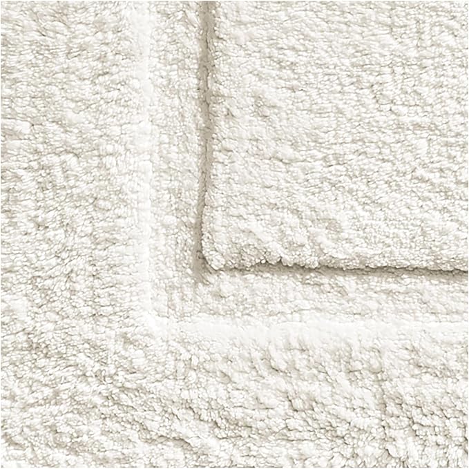 mDesign 100% Cotton Bath Mat - Soft Hotel-Style Rectangular Bathroom Floor Rug - Plush, Water Absorbent Cloth Bathmat for Outside Bathtub/Shower, Machine Washable Cotton Bath Rug, 2 Pack, Natural/Tan