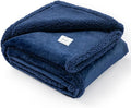 Maidewow Waterproof Dog Throw Blanket Reversible Pet Fleece Blankets Bed Cover Dark Blue Puppy Blankets Leakproof Sofa Couch Washable Cover Cat Pet Blanket for Warm-Navy Blue,S-40x28in