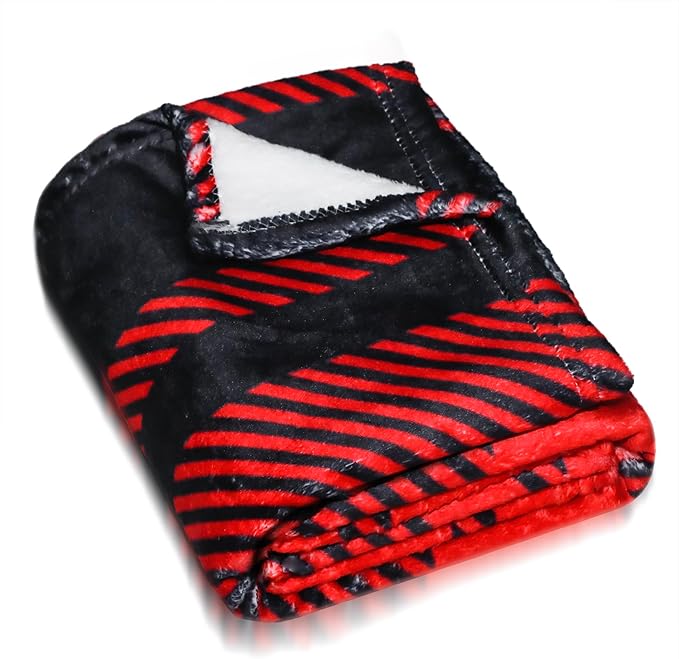 Gowyeg Premium Soft Dog Blanket Washable,43"x30" Cat Blanket for Indoor Cats Large Medium Small Dog Gifts Puppy Essentials (Red/Black)
