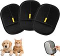 KELLYPOLLY 3 Pack Pet Hair Removal Gloves - Reusable Electrostatic Pet Hair Remover Glove for Cats & Dogs, Double-Sided Magic Grooming Glove for Furniture, Car Seats, Carpets & Clothing (3Pcs-Black)