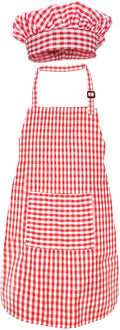 Jennice House Kids Apron and Chef Hat Set, Cute Children Baking Aprons for Cooking Baby Baking Aprons