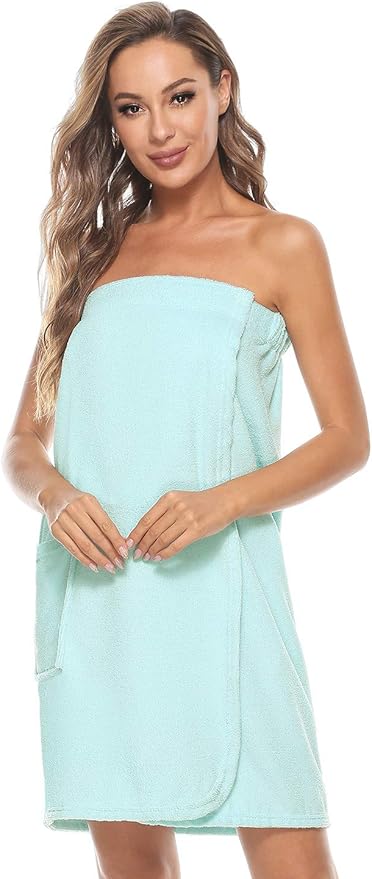 Orrpally Women Shower Wrap Robe Bath Wrap Towel Spa Body Wrap Adjustable Closure Bathrobe