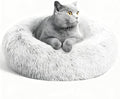 Aofast Calming Dog & Cat Bed for Extra Large Small Medium Sized Pet, Donut Washable Comfort Fluffy Warm Round Mat for Puppy Kitten, 8 Size Essentials Furniture Supplies Indoor