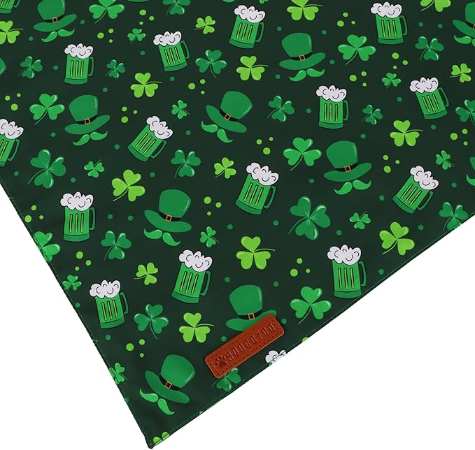 ADOGGYGO St Patricks Day Dog Bandana, Green Shamrock Pet Scarf, Premium Fabric, St Patrick Bandanas for Small Dogs (Small)