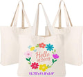 Segarty Small Canvas Tote Bag for Women, 3 Pack 15.75x11.8x3.9 Blank Canvas Tote Bags, Reusable Tote Bag with Natural Cotton and Shoulder Strap, Bulk for DIY, Grocery Shopping, Beach, Travel，Gift