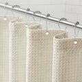 Awellife Waffle Hotel Textured Cream Shower Curtains for Bathroom 230 GSM Heavy Duty Fabric Liner, 72" W X 96" L Inch