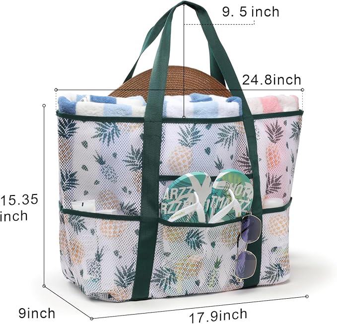 F-color Mesh Beach Bag Family - Large Tote Bag for Cruise Pool Toys Beach Vacation Essentials