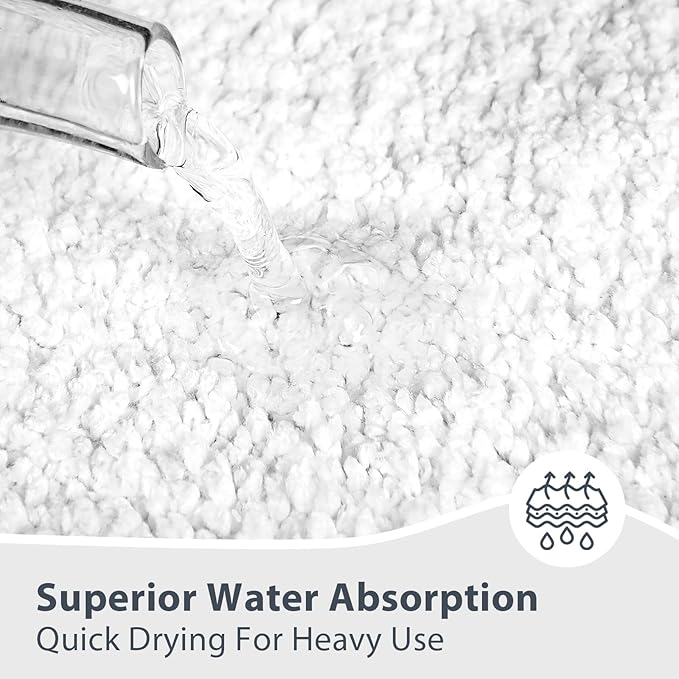 anllugs Bathroom Rugs 20" x 30", Non-Slip Extra Soft Absorbent Bath Rugs, Machine Washable Quick Dry Bath Mats for Bathroom Floor, Shower, Bathtub and Sink, White