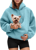 LBECLEY Hoodie with Dog Pouch Oversized Pet Hoodies Carrier Large Pocket Hooded Sweatshirt for Puppy Kitten Dogs Holder