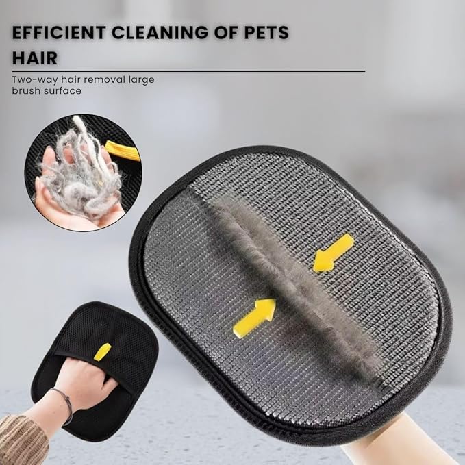Pet Hair Remover Gloves (2 Pack) – Washable & Reusable Electrostatic Gloves for Dog & Cat Hair, Fits Clothing, Couch, Carpet & Car Seat, 9.45″ × 6.3″