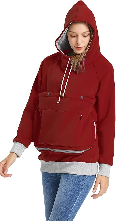LINYUCHEN Cat Dog Carrier Hoodies – Puppy Kitten Carrying Sweatshirt Large Pet Pocket Pullover Top – Unisex Kangaroo Hoodies