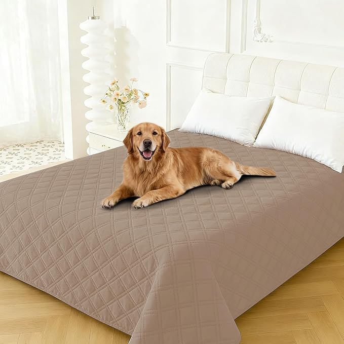 CYCMACO Waterproof Dog Bed Cover Pet Blanket, Soft Couch Cover for Dogs Washable, Non-Slip Dog Blanket Protect Furniture Couch Sofa Car for Puppy Large Dogs Cat (40x50 Inch, Khaki)