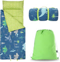 Hi Sprout Toddlers Nap Mat with Removable Pillow and Soft Blanket, Lightweight Daycare Preschool Kindergarten Sleeping Bag, Travel Slumber for Kids Girls Boys