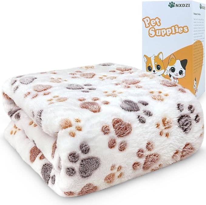Dog Blankets for Large Dogs, 1 Pc Dog Blanket Washable, Soft Fluffy Flannel Pet Blanket Mat Cover for Bed Couch, Cute Print Puppy Blanket 60" x 50"