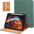 DTTO for iPad (A16) 11th Generation Case 11 Inch 2025, iPad 10th Generation Case 10.9 Inch 2022, Premium Leather Business Folio Stand Cover with Pencil Holder - Auto Wake/Sleep, Midnight Green