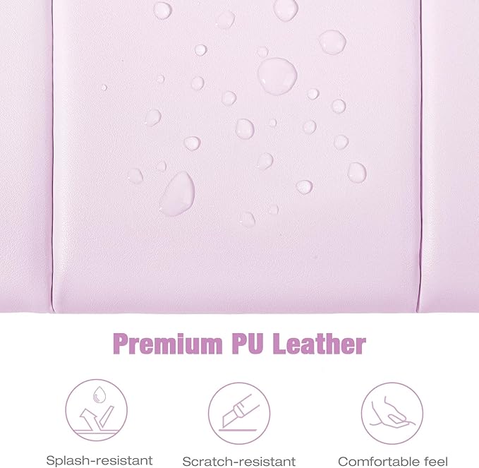 MoKo 9-11 Inch Puffy Tablet Sleeve Bag Fit with New iPad Air/Pro 11 inch, iPad 10th Gen 10.9, iPad Pro 11, iPad Air 4/5th Gen 10.9, Built-in Elastic Band, PU Leather Carrying Case, Light Pink Purple