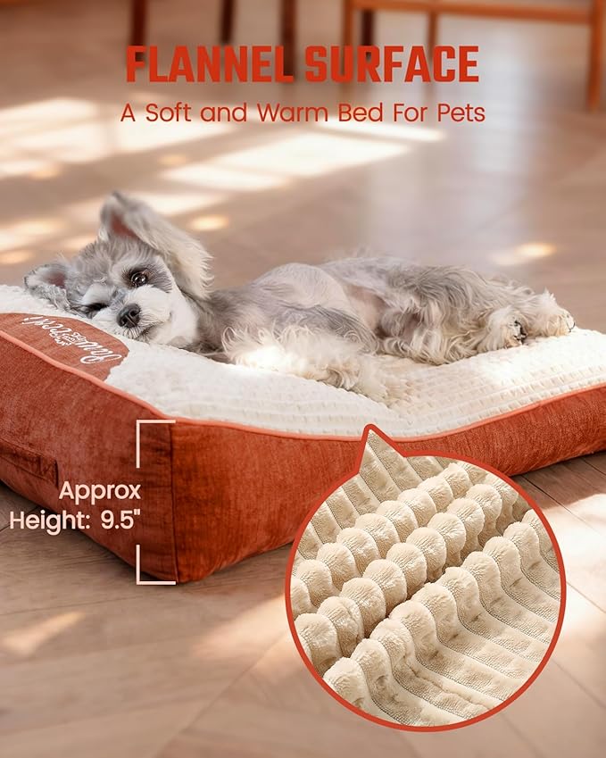 Pawccoli XL Dog Bed for Crate - Orthopedic Foam Crate Mat Large Comfy Flat Pet Beds with Removable Washable Cover, Suitable for Pet Up to 100 lbs(43''×28''×6'')