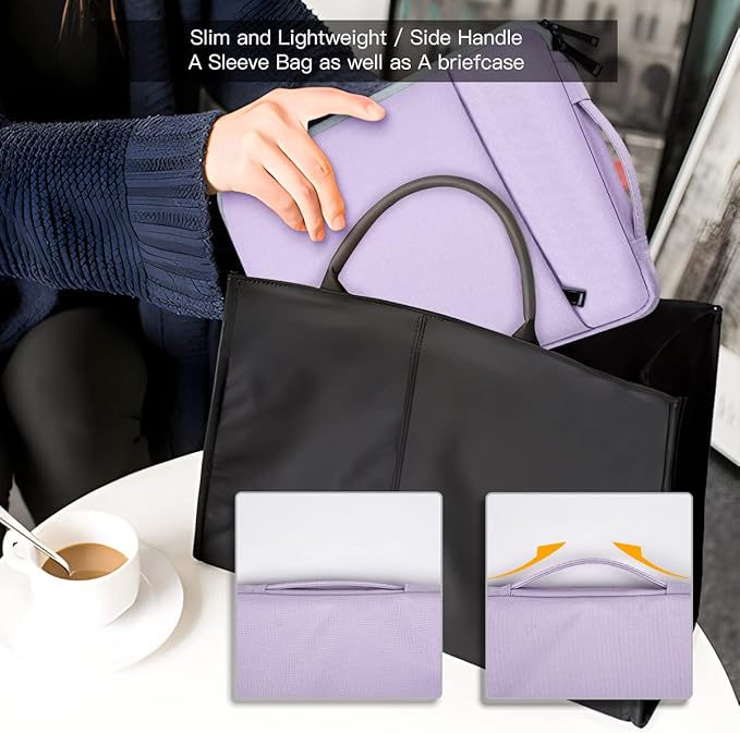 13 Inch Laptop Sleeve Case for 13-inch New MacBook Air M4 A3240 2025,13 13.6 Inch MacBook Air 13 M3/M2/M1 2020-2024, Computer Carrying Bag with Handle, Purple