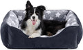 GASUR Small Dog Beds Small Size Dogs, Rectangle Washable Dog Bed, Orthopedic Dogs Sofa Bed, Pet Cuddler Anti-Slip Bottom, Soft Calming Sleeping Warming Puppy Bed (S (20"x 19"x 6"), Black)