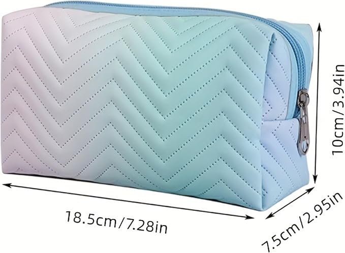 Personalized Makeup Bag with Name, Custom Embroidered Cosmetic Bags for Women Girls, Corduroy Gradient Pouch, Initial Quilted Bag,Travel Toiletry Pouch, Gifts for Bride Bridesmaid , Birthday, Wedding
