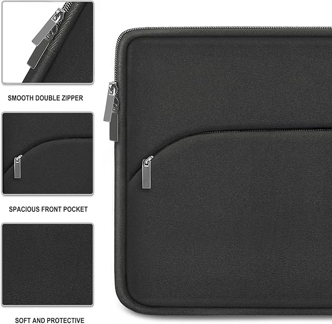 Laptop Case 15.6 inch, Durable Portable Monitor Protective Cover with Front Pocket, Traveling Laptop Sleeve Compatible for HP, Dell, Asus, Lenovo, Grey