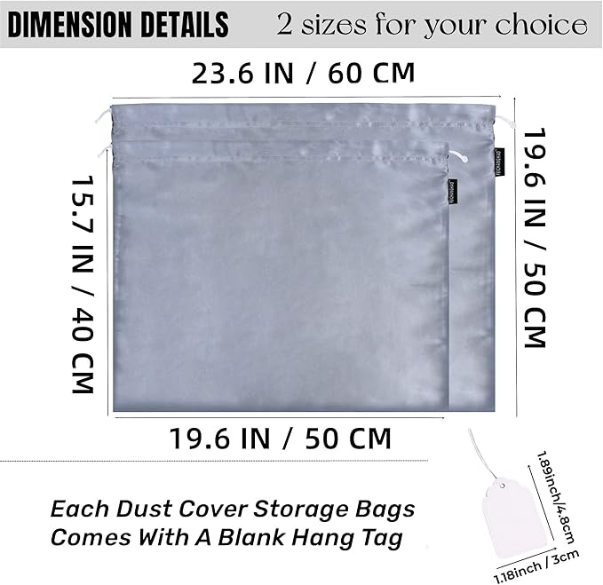 FEICHANGHAO 7 Pack Dust Bags for Handbags Storage Silk Cloth Bag With Drawstring Large Storage Pouch for Handbag Purse Shoes Boots