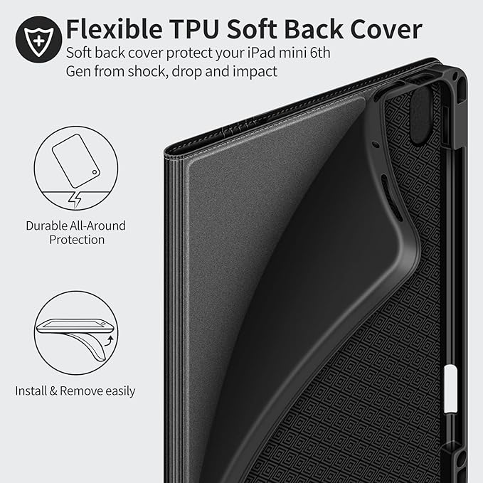 H HOLIMET Case for iPad Air 11" M3 (2025)/ M2 (2024)/ iPad Air 4th & 5th Generation10.9 Inch 2022/2020 Soft Back Shockproof Protective Cover with Pencil Holder Vegan Leather Auto Sleep/Wake