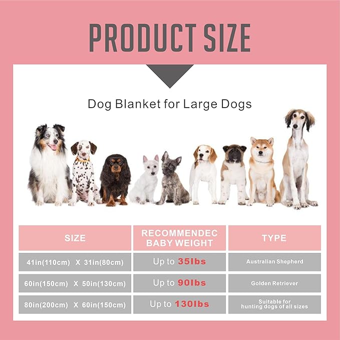 Gowyeg Upgraded Dog Blankets for Large Dogs, Cat Flannel Blankets Washable, with Premium 300GSM Soft Pet Throw Cover for Kennel Crate Bed, Cute Paw Pattern,50x60 inch,Grey & Pink.