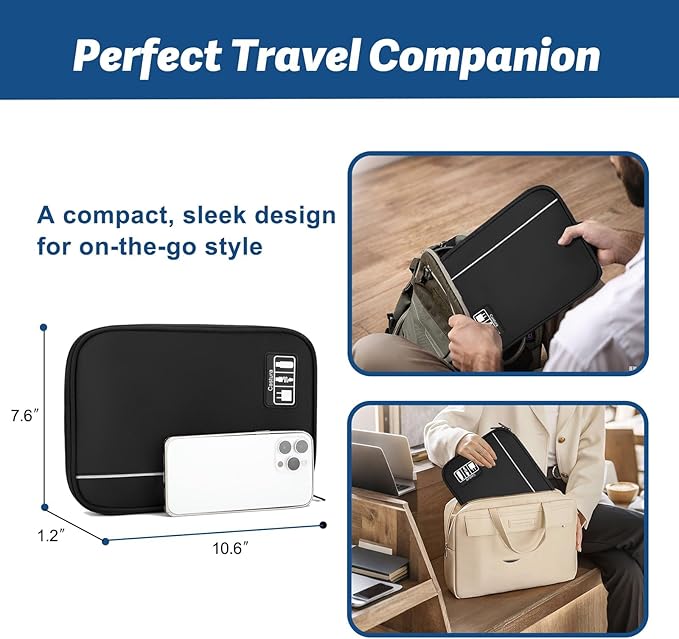 Castura Electronic Organizer Travel Case, All-in-One Portable Cable Organizer Bag for Storage, Cord Organizer Tech Accessories for Cables, Chargers, Power Bank, Flash Drive, SD Card