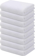 Kitinjoy 100% Cotton Waffle Weave Kitchen Towels, 8-Pack Super Soft and Absorbent Dish Towels for Drying Dishes, Kitchen Hand Towels, 13 in x 28 in, White