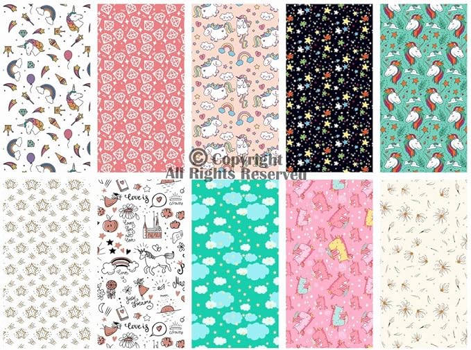 Craftido -25 Options- 100% Cotton Quilting Fabric Bundles 10pcs Fat Quarters 18”x21”-Medium Weight 5.2 oz- Soft Cotton for Quilting, Sewing Project, Patchwork, DIY Crafts – Day Dreaming