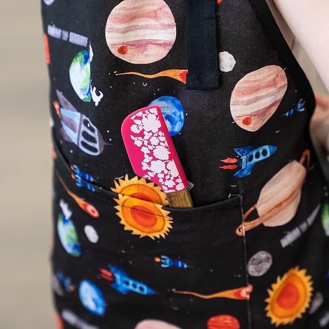 Kids Aprons for Girls and Boys, Toddler Apron with Pocket for Painting, Cooking, Baking, Gardening and Crafts
