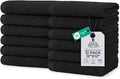 DAN RIVER 12 Pack Wash Cloths for Showering [12x12] - 100% Cotton Washcloths Premium Quality Flannel Face Cloths for Bathroom, Highly Absorbent and Soft Feel Wash Clothes, Black