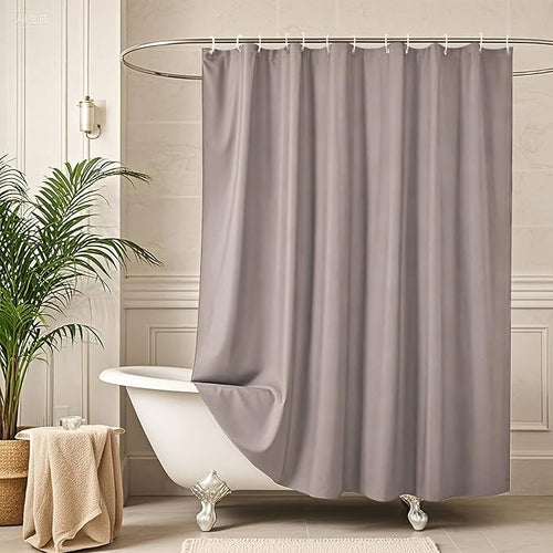 AooHome Stall Size 36x72 Inch Shower Curtain Liner, Half Size Solid Shower Curtain with Hooks, Weighted Hem, Waterproof, Chocolate