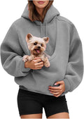 LBECLEY Hoodie with Dog Pouch Oversized Pet Hoodies Carrier Large Pocket Hooded Sweatshirt for Puppy Kitten Dogs Holder