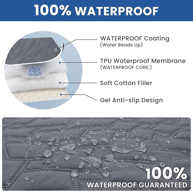 CYCMACO Waterproof Couch Covers for Pets, Waterproof Dog Bed Cover, Anti-Slip Soft Dog Blankets, Couch Cover for Dogs Washable, Pet Blanket for Puppy Large Dogs Cat (30x70 Inch, Dark Grey)
