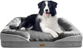 Spotted Play Orthopedic Dog Bed with Sides - Dog Sofa Beds for Large Dogs, Supportive Foam Pet Couch Bed with Washable Removable Cover, Waterproof Lining and Non-Slip Bottom, Grey - L-Plus