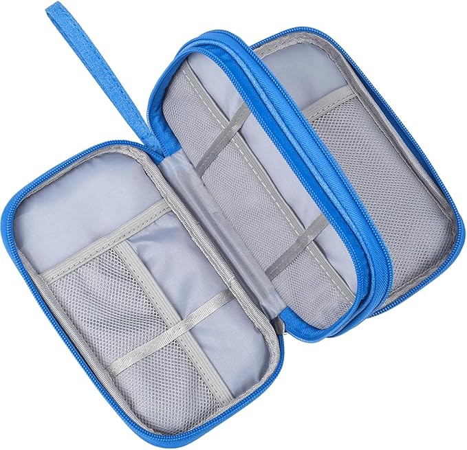 CAAORDKSO Cord Organizer Travel Cable Organizer Bag Tech Electronic Organizer Travel Case, Electronic Accessories Pouch Bag for Cable, USB, Cord, Charger, Phone, Power Bank, Earphone (Blue, Medium)