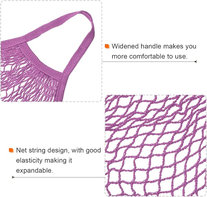 MECCANIXITY Cotton Mesh Bag Reusable Washable Mesh Net String Grocery Bags Organizer for Fruits Vegetables Shopping
