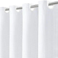 Inhousolu No Hook Waffle Weave Shower Curtain with Removable Snap in Fabric Liner Set for Bathroom, 230 GSM Heavy Duty Weighted Hem, Water Repellent Washable Bath Curtains, 60 x 72 Inch, White