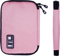Lcsmaokin Electronics Travel Organizer,Portable Waterproof Electronic Travel Storage Bag for Small Charging Cord Storage,Charger,SD Card etc,for Travel,Business -Pink Green