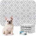 ESGPET Washable Pee Pads for Dogs - 18”x24” 8PCS, Whelping Pad for Puppy Training, Playpen Crate Bed Floor Protector, Reusable Dog Potty Pads Non-Slip, Super Absorbent & Odor Controlling, Gray Floral