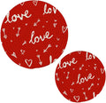 Valentine's Day Hearts Arrows Trivet Mat 2PCS Round Woven Potholders Kitchen Table Countertop Protector Hot Pads Farmhouse Coasters Counter Mats for Cooking Baking