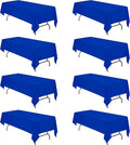BRILLMAX 8 Pack Royal Blue Tablecloths for 8 Foot Rectangle Tables 60 x 126 Inch - 8ft Rectangular Bulk Linen Polyester Fabric Washable Cloth Cover for Wedding Reception Banquet Birthday Party