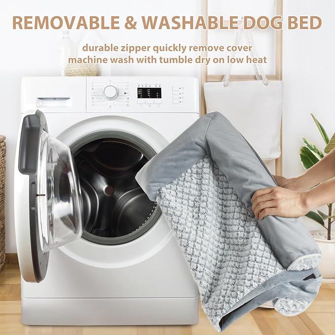 WNPETHOME Orthopedic Dog Beds for Large Dogs, Waterproof Memory Foam Large Dog Bed with Sides, Non-Slip Bottom and Egg-Crate Foam Big Pet Couch Bed with Washable Removable Cover