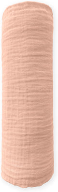 SwaddleDesigns Cotton Muslin Swaddle Blanket, Receiving Blanket for Baby Boys & Girls, Best Registry Gift, 46x46 inches, Peach Blush