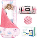 ACRABROS Toddler Nap Mat with Pillow and Blanket, Extra Large Rolled Napping Mats,Slumber Bags for Boys Girls,Kids Sleeping Bag for Daycare, Preschool Travel Camping, Ballet, King