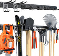 Lvoess 48" Garage Tool Organizer Wall Mount, 440lbs Heavy Duty Metal Storage Rack | Adjustable Hooks Garden Tool Organization System | Anti-Rust Shed Holder for Hanging Rake, Broom, Shovel, Snowboard